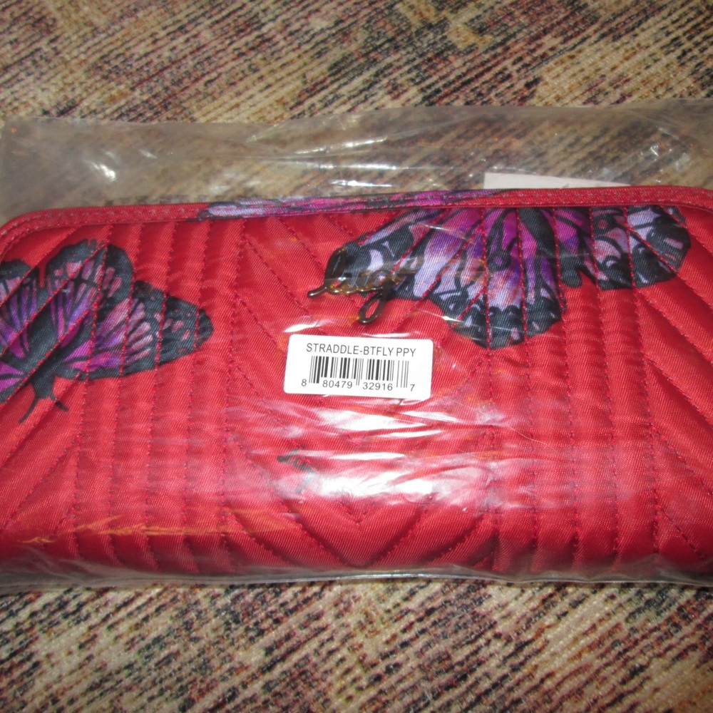 Lug Straddle Wallet in Butterfly Poppy